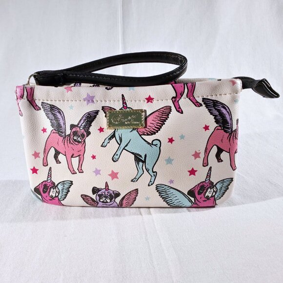 Betsey Johnson Flying Pugs Unicorns Wristlet